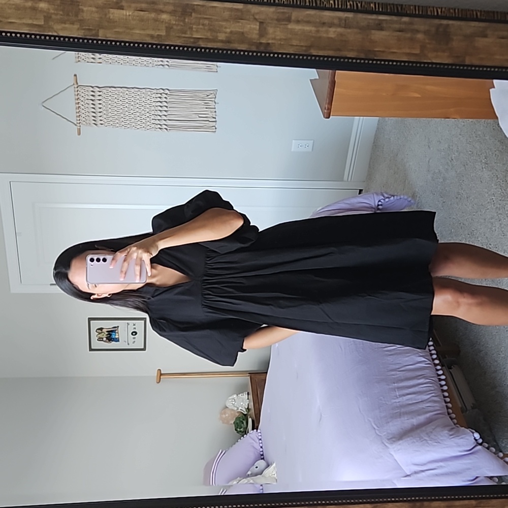 Never a Wallflower Poplin High Neck Dress